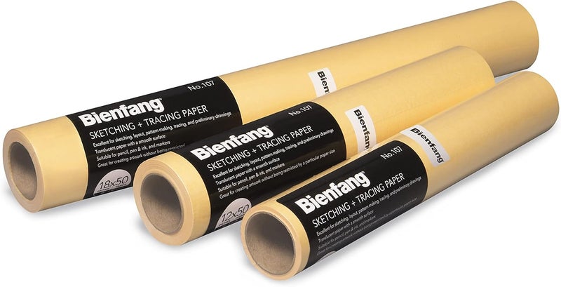 Bienfang SKETCH 107 Canary Tracing Paper Roll - 12 Inches x 20 Yards - Image 2